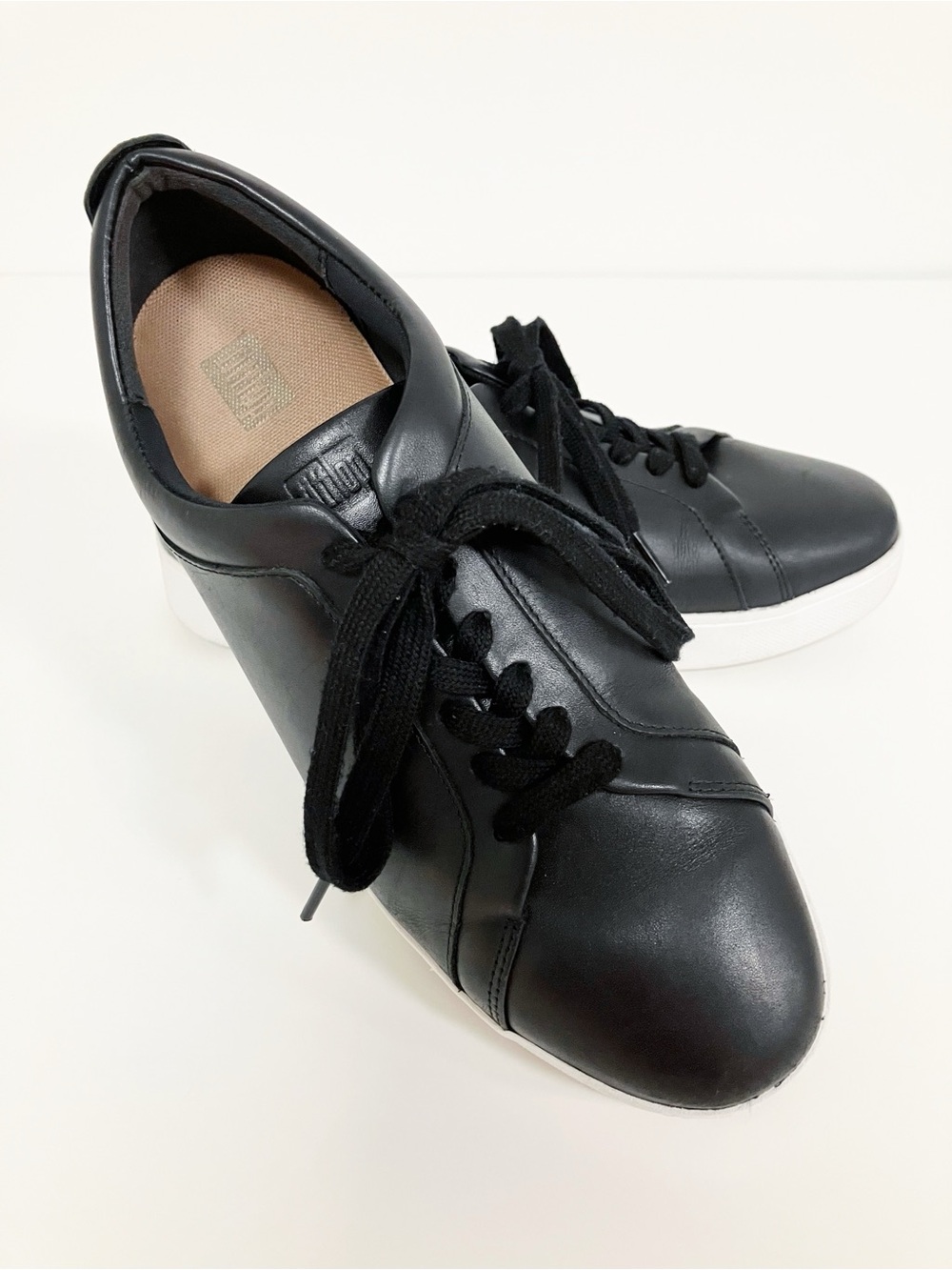Fitflop | Black Rally Leather Sneakers 8 Basic Casual Comfy Minimalist Neutral